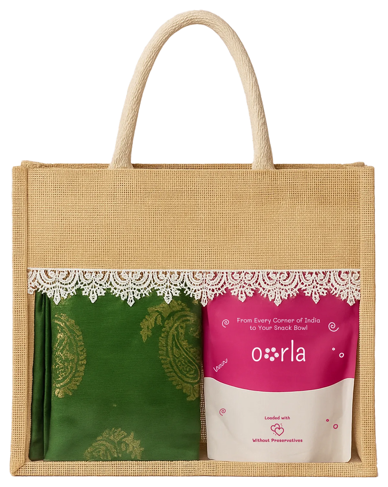 Jute Bags — Laminated, with a lace panel