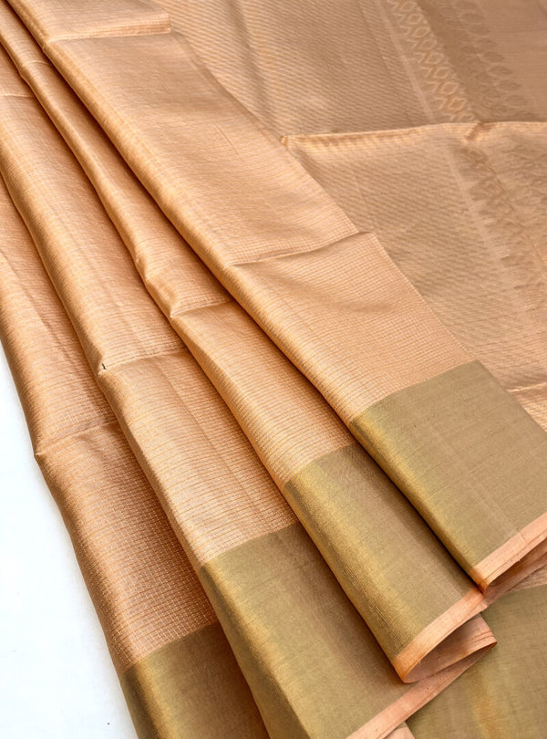 Swarnam - Heaven Sandal (Vaira Oosi) Handloom Soft Silk Saree