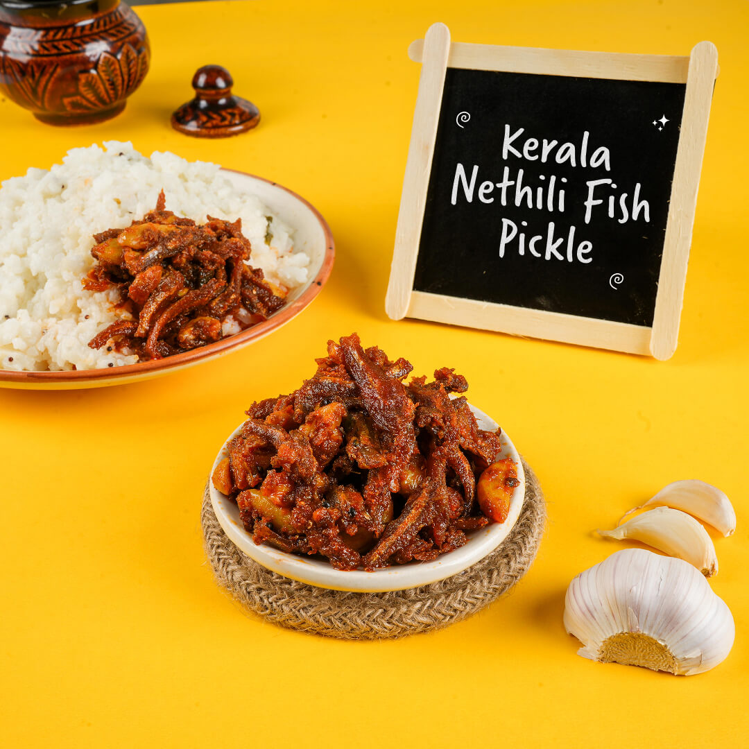 Kerala Nethili Fish Pickle (കൊഴുവ/Anchovy)