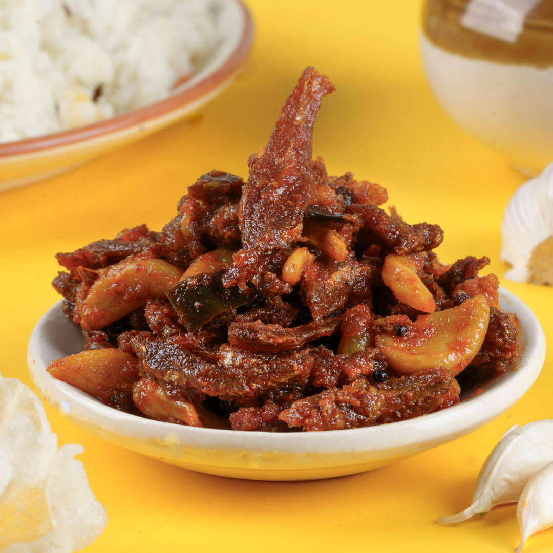 Kerala Nethili Fish Pickle (കൊഴുവ/Anchovy)